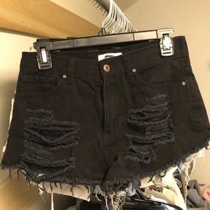 Forever 21 black denim shorts